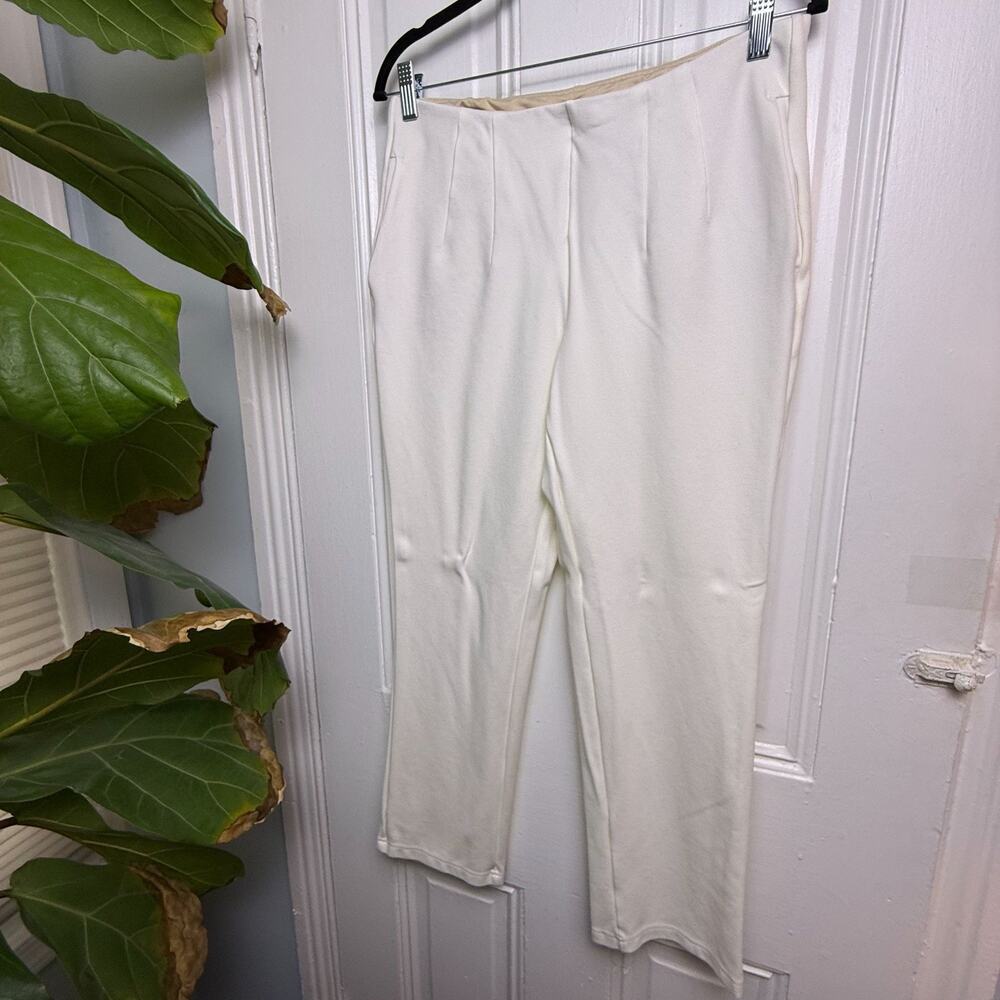 Belle by Kim Gravel Petite Pants Hollywood Waist Full Length White Size 12P NWOT
